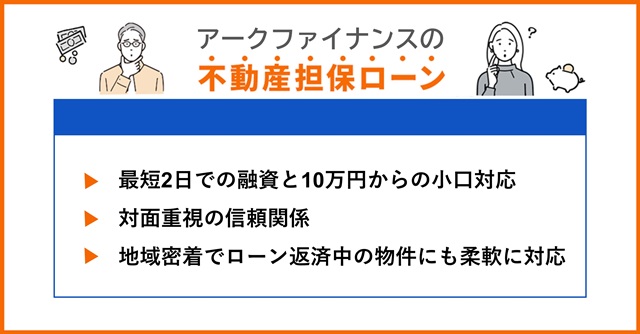 アークファイナンスの特徴や不動産担保ローンを調査