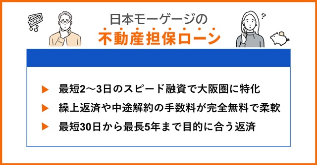 日本モーゲージの特徴や不動産担保ローンを調査