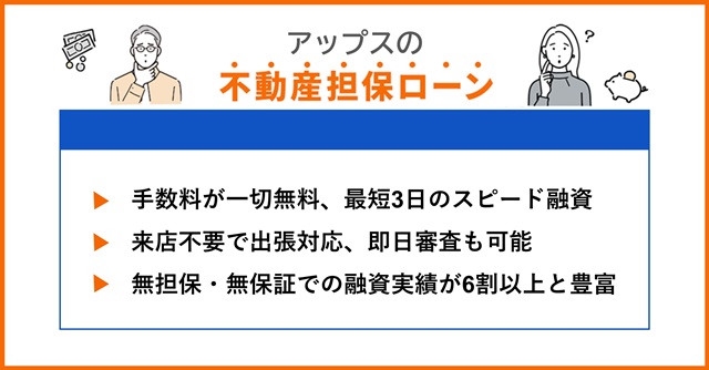 アップスの特徴や不動産担保ローンを調査