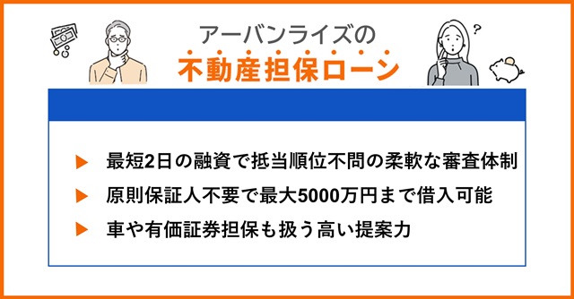 アーバンライズの特徴や不動産担保ローンを調査